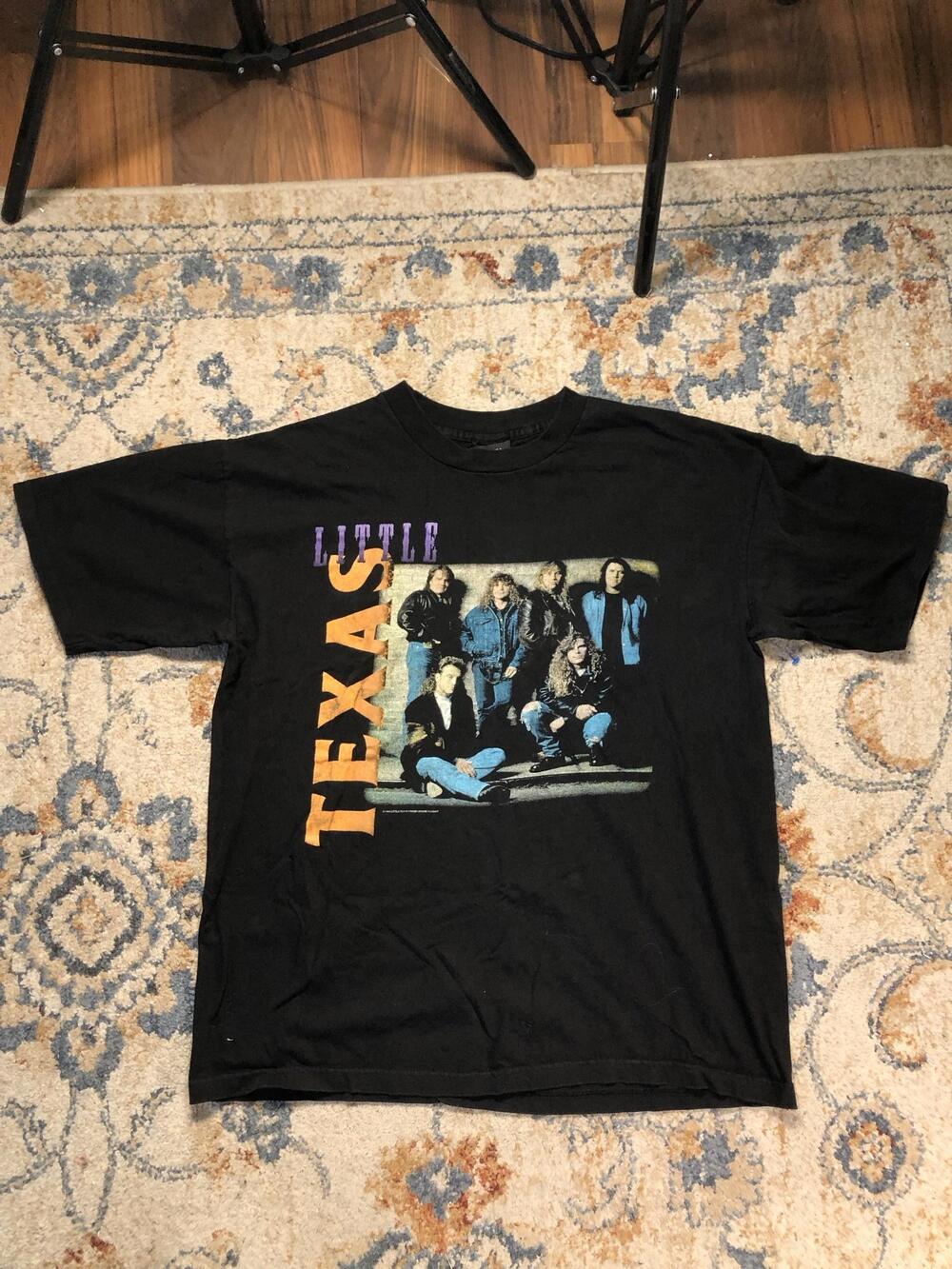 Vintage Little Texas Shirt Mens Large Black 1994 Band Tour Graphic Tee Giant